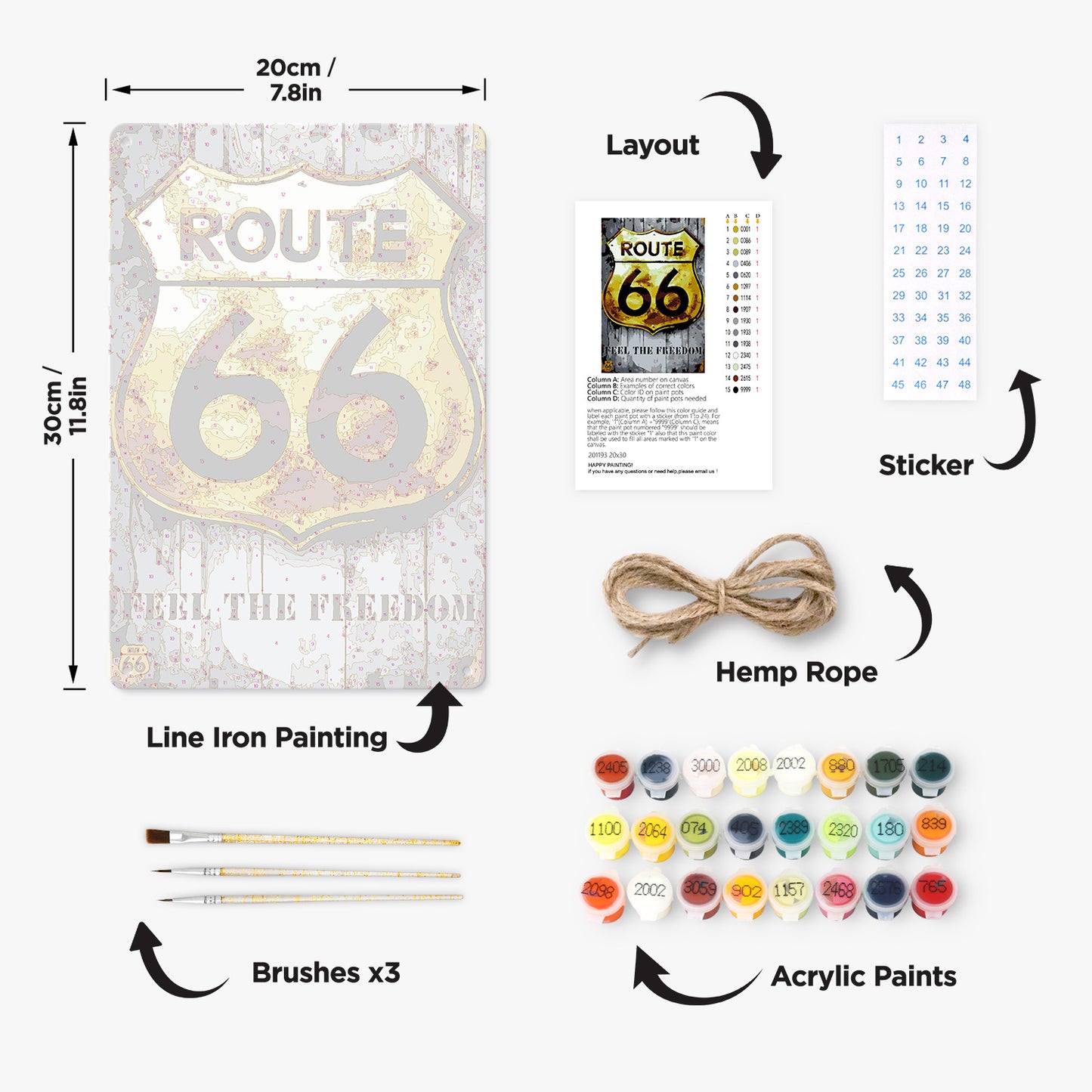 Route 66 – Feel the Freedom – Vintage Paint by Numbers