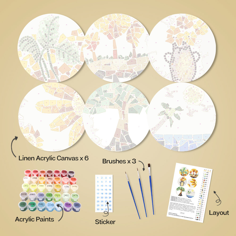 6 Piece Christmas Placemat Set 20cm - Set 12