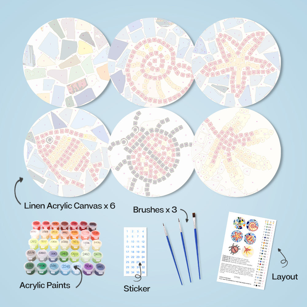6 Piece Christmas Placemat Set 20cm - Set 8