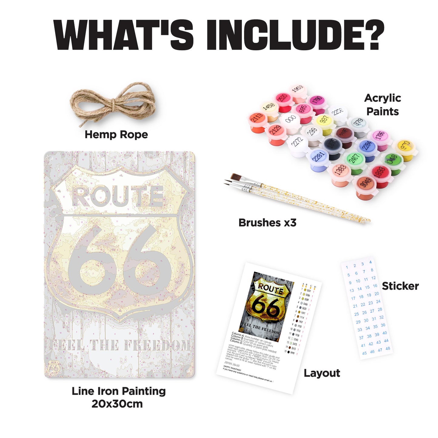 Route 66 – Feel the Freedom – Vintage Paint by Numbers