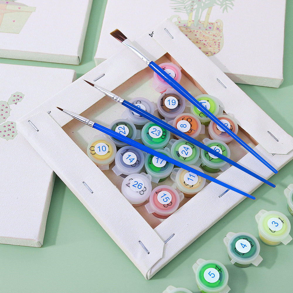Houseplants 9 Pack Mini Paint by Numbers Kit