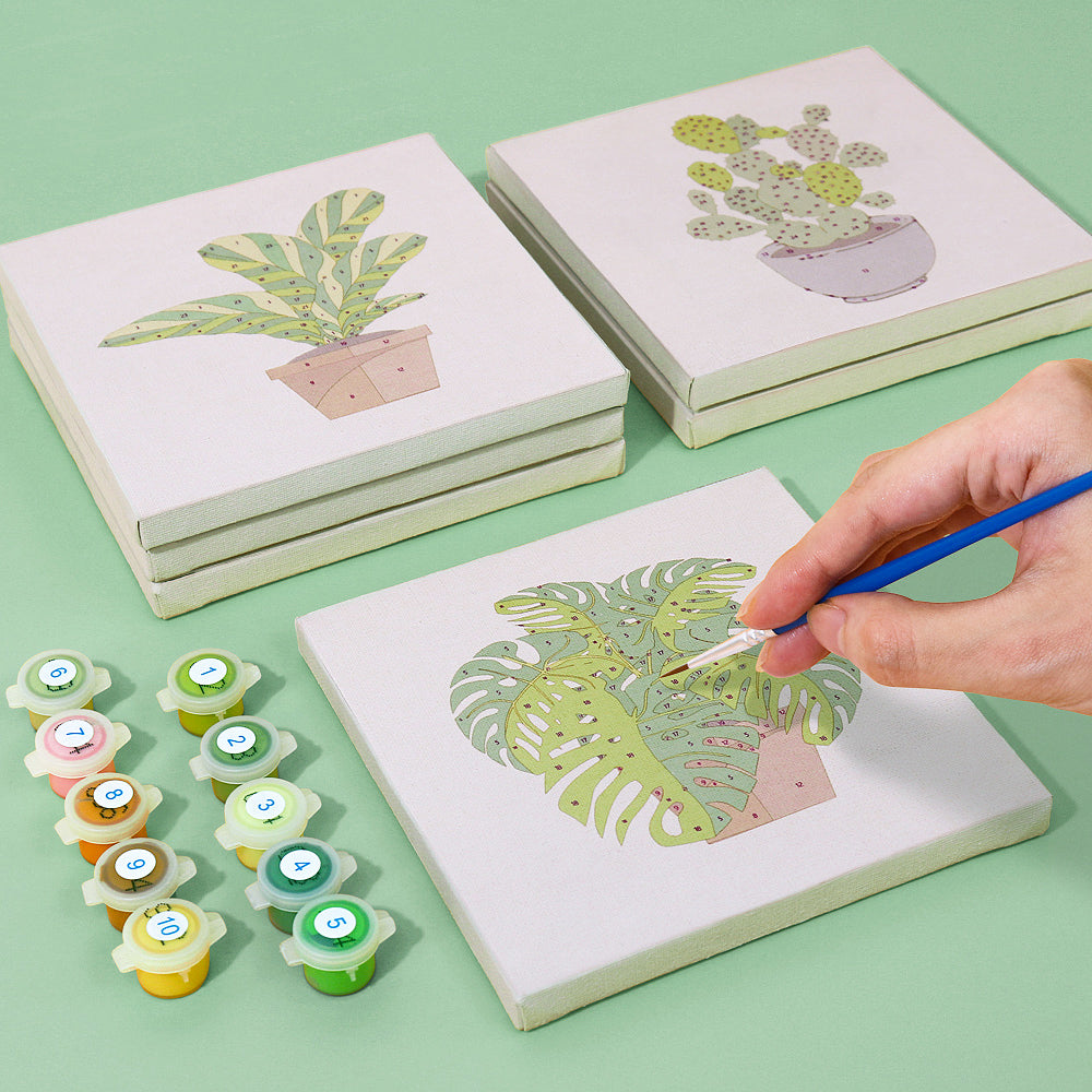 Houseplants 9 Pack Mini Paint by Numbers Kit