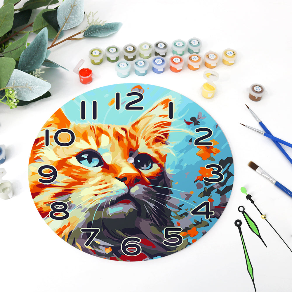 Paint the Moment – Curious Cat Clock Kit