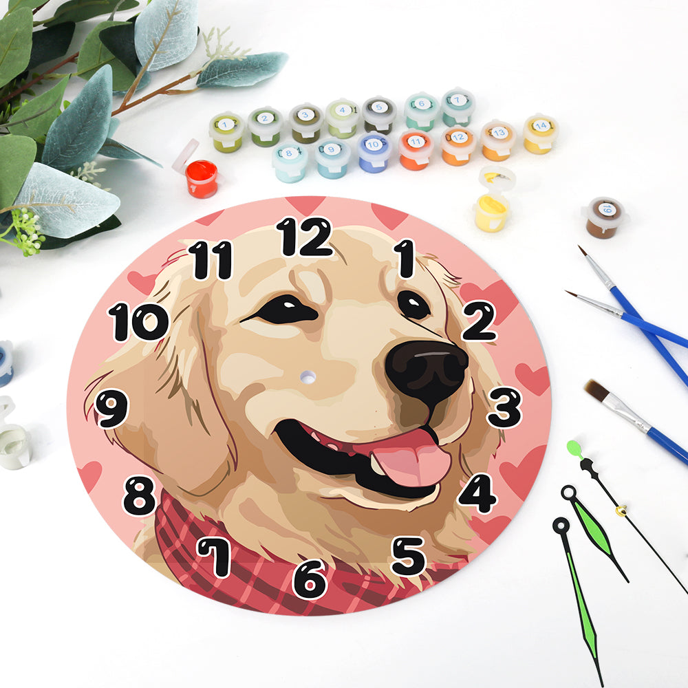 Paint the Moment – Golden Pup Clock Kit