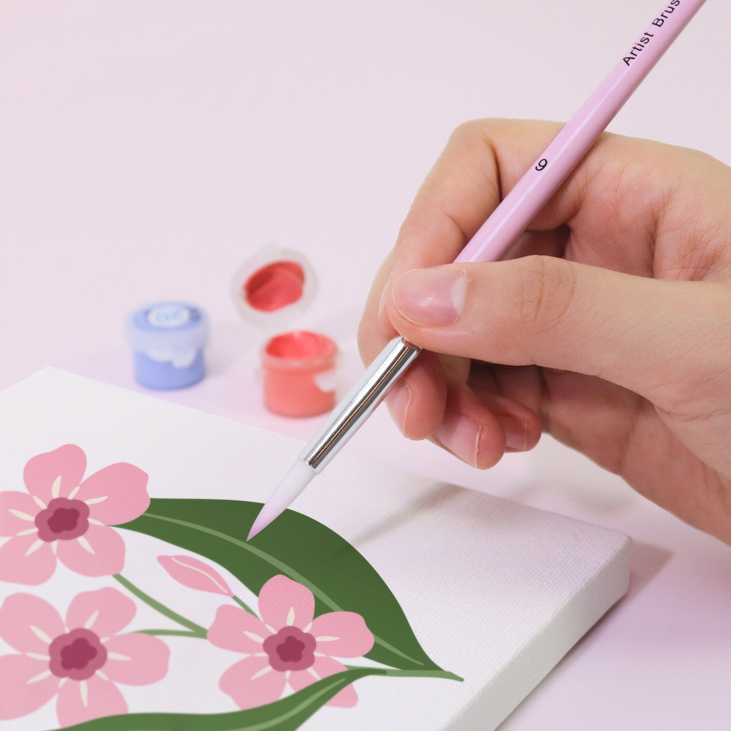 6-Piece Set of Pink Brushes