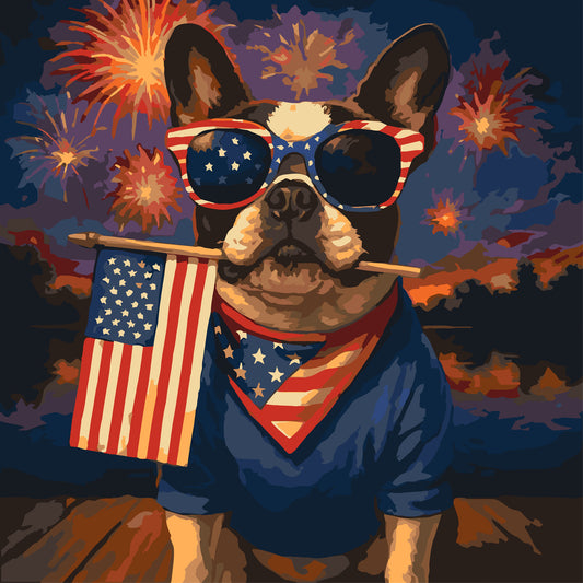 Bright Evening Celebrating 4th of July Paint by Numbers Canvas Kit - Set 1
