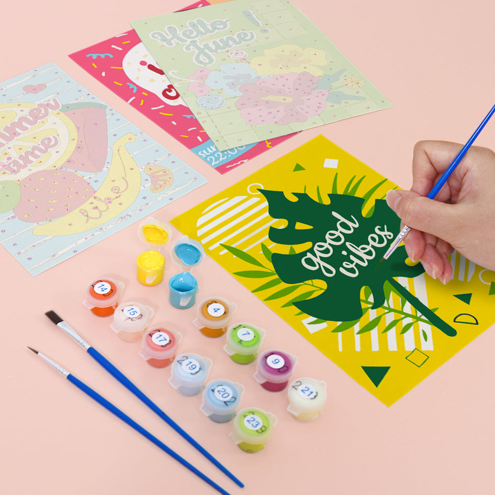 Hello June 6 Pack Mini Paint by Numbers Kit