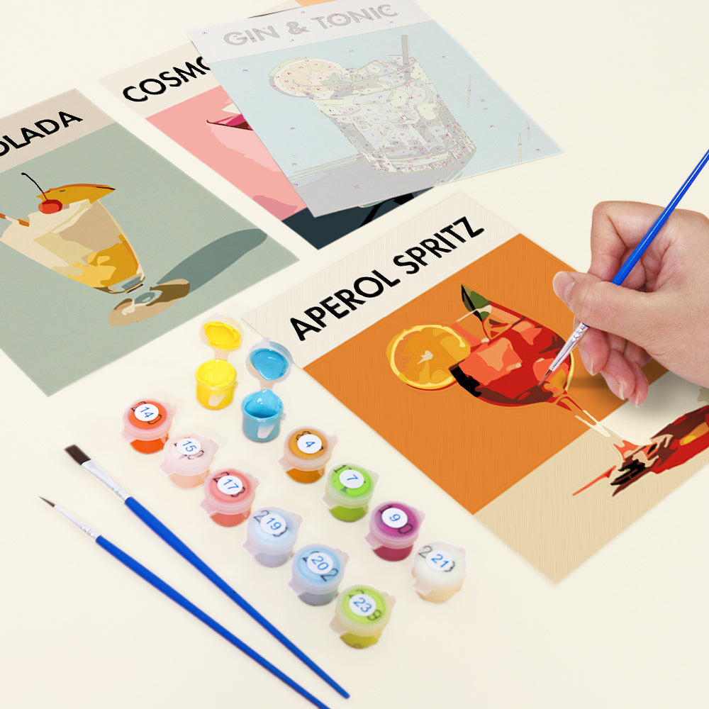 Cocktail Cuties 6 Pack Mini Paint by Numbers Kit