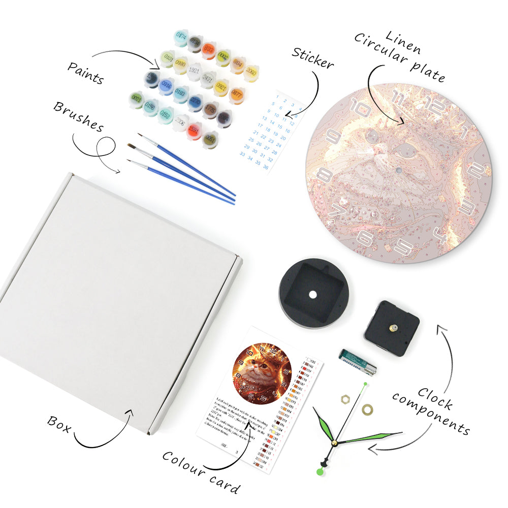 Paint the Moment – Regal Feline Clock Kit