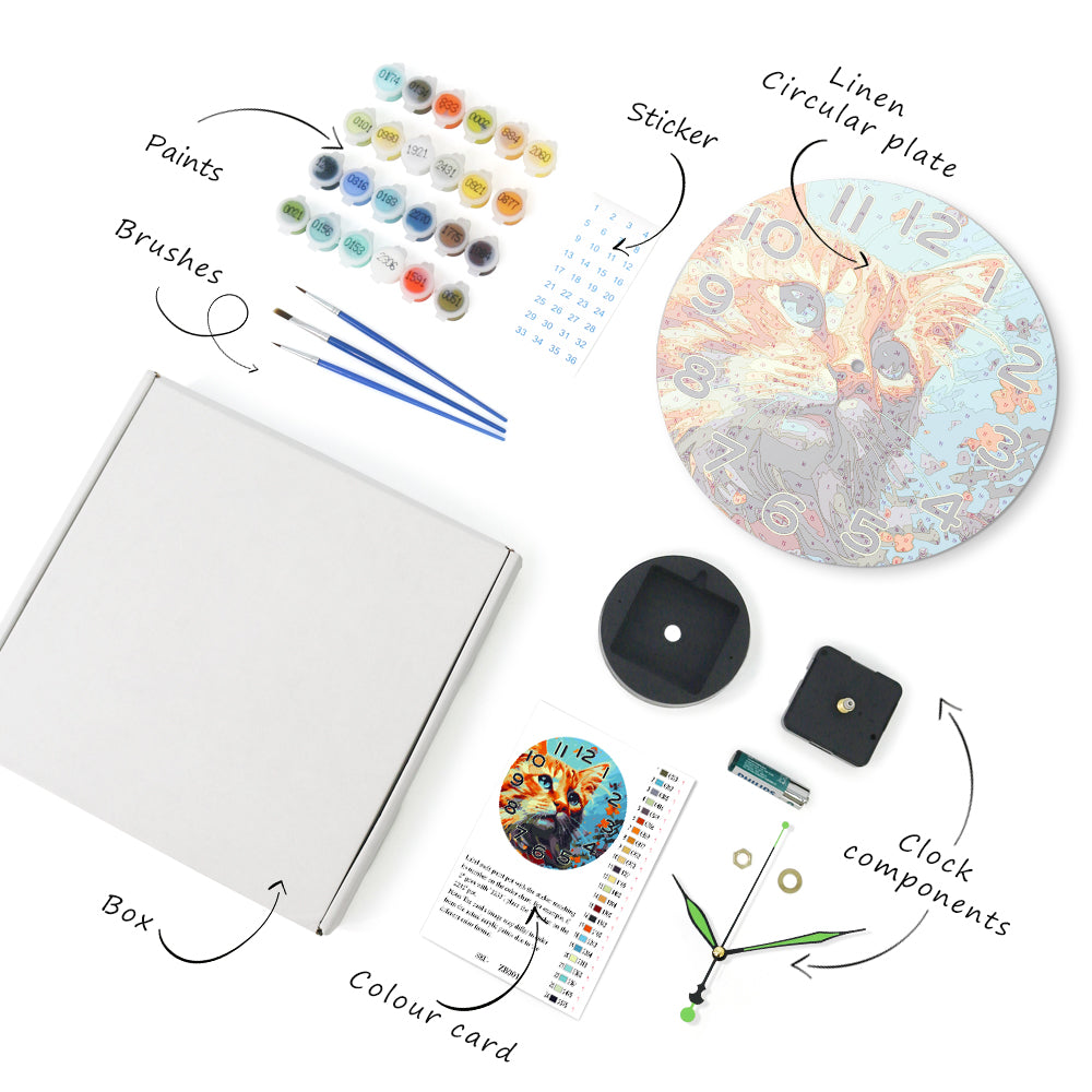 Paint the Moment – Curious Cat Clock Kit