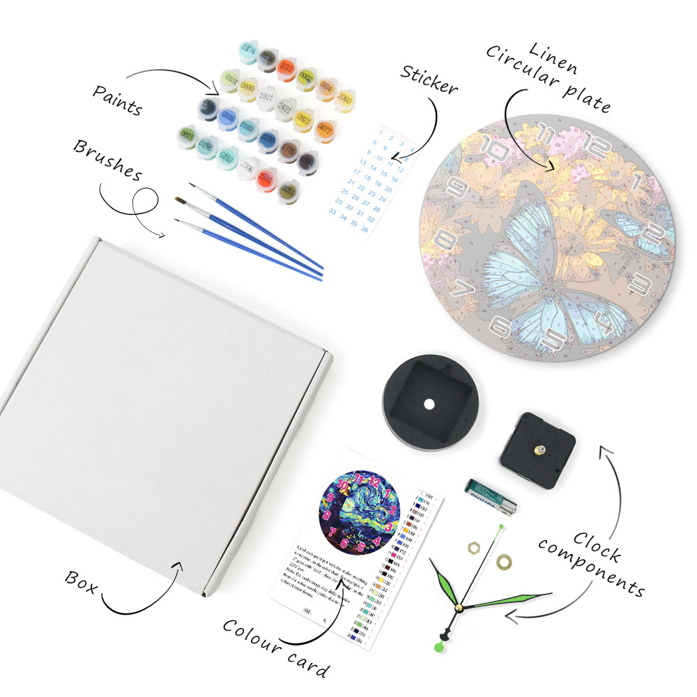 Paint the Moment – Butterfly Bloom Clock Kit