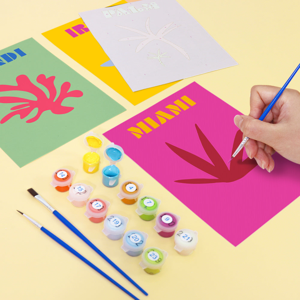 Tropical Escapes 6 Pack Mini Paint by Numbers Kit