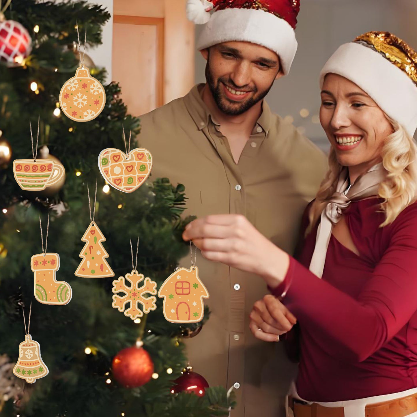 Cozy Christmas Cookie - Style Paintable Ornaments