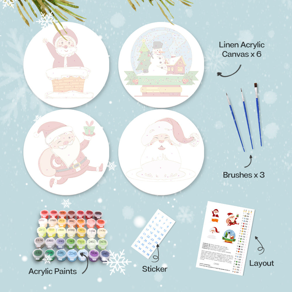 6 Piece Christmas Placemat Set 20cm - Set 26