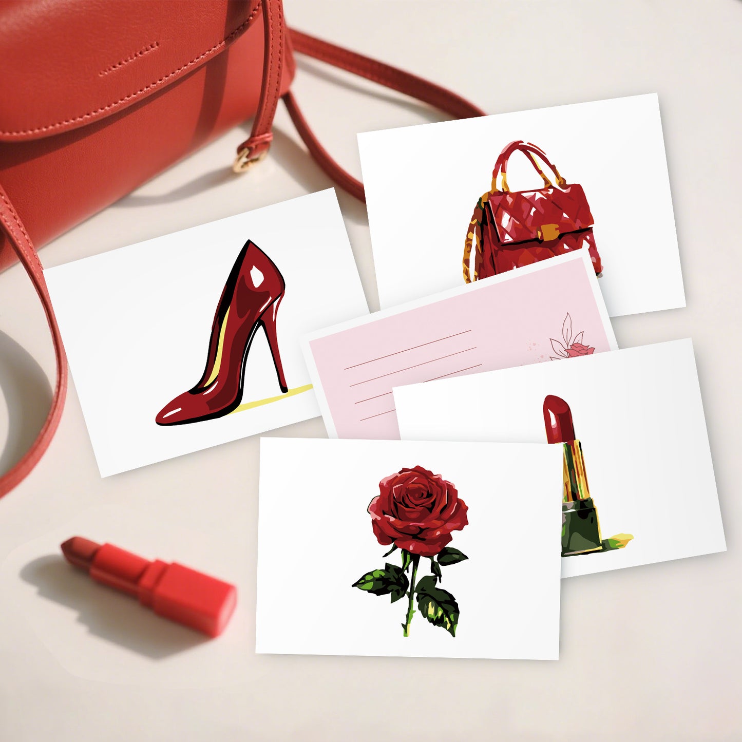 Red Glam Postcard Paint Kit