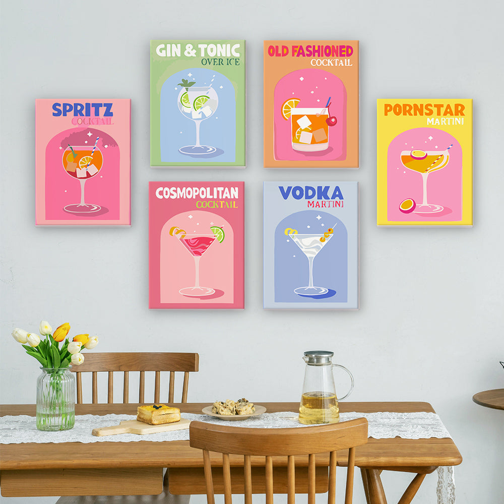 Shaken & Stirred 6 Pack Mini Paint by Numbers Kit