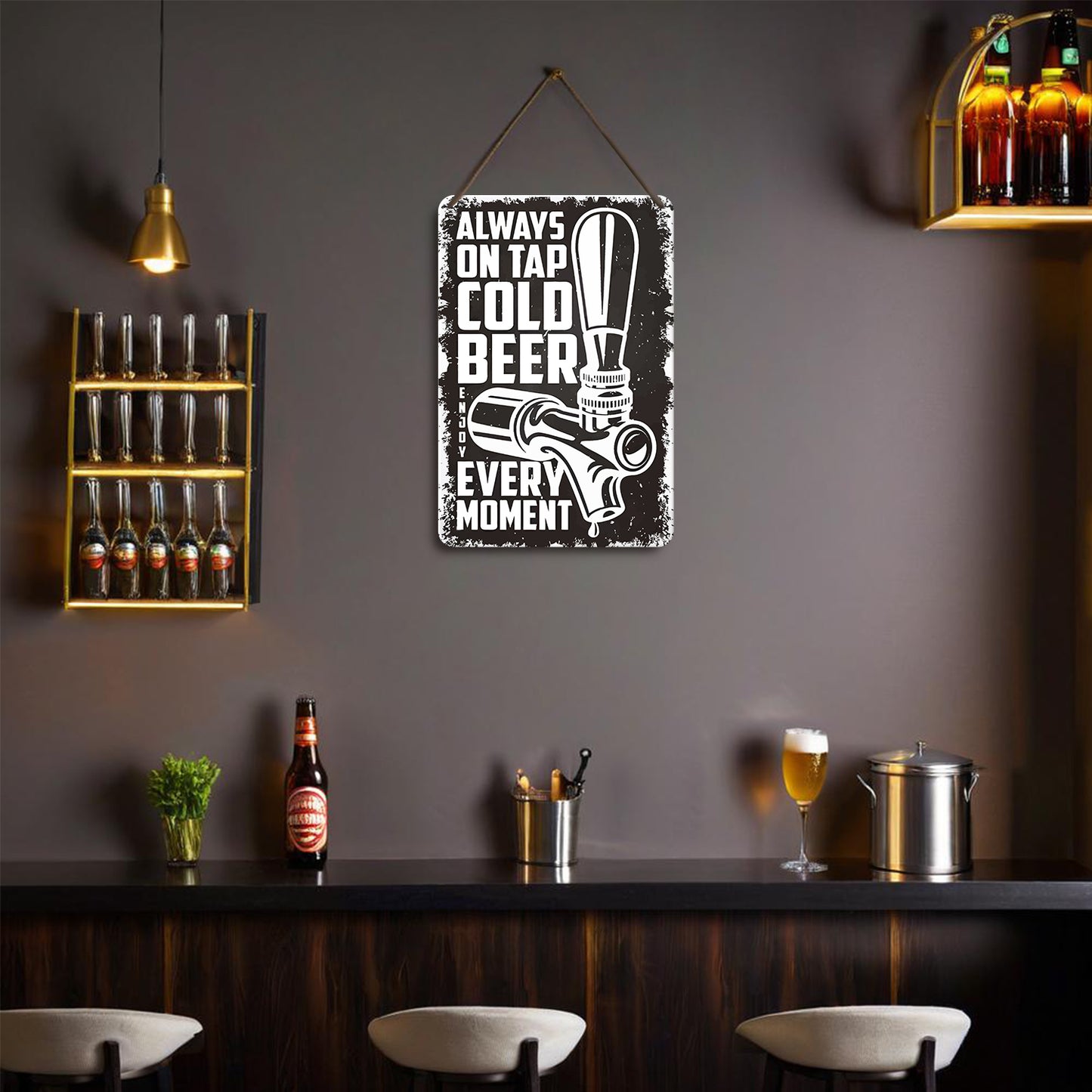 Cold Beer on Tap (Black & White) – Vintage Paint by Numbers