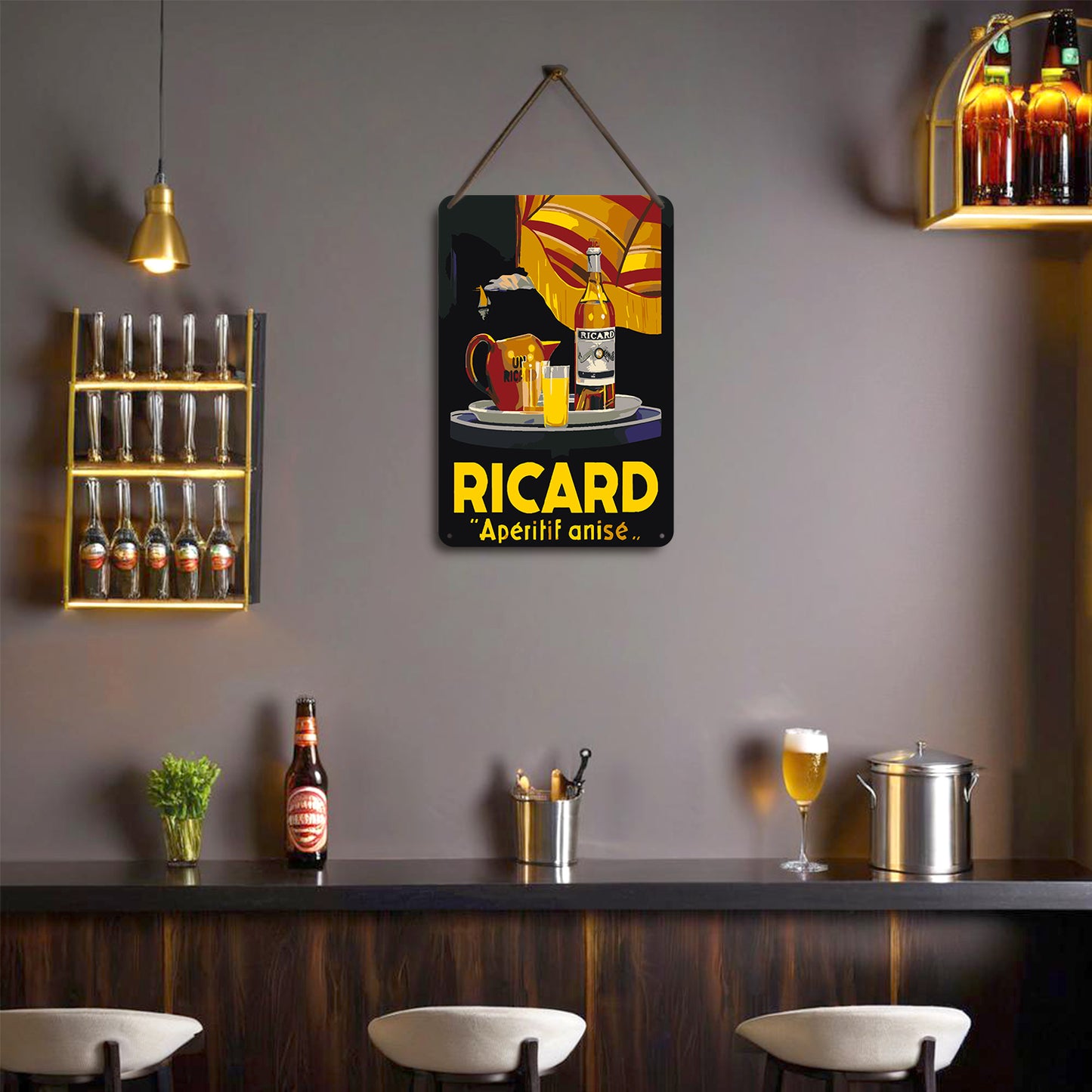 Ricard Aperitif Anise (Dark Background) – Vintage Paint by Numbers
