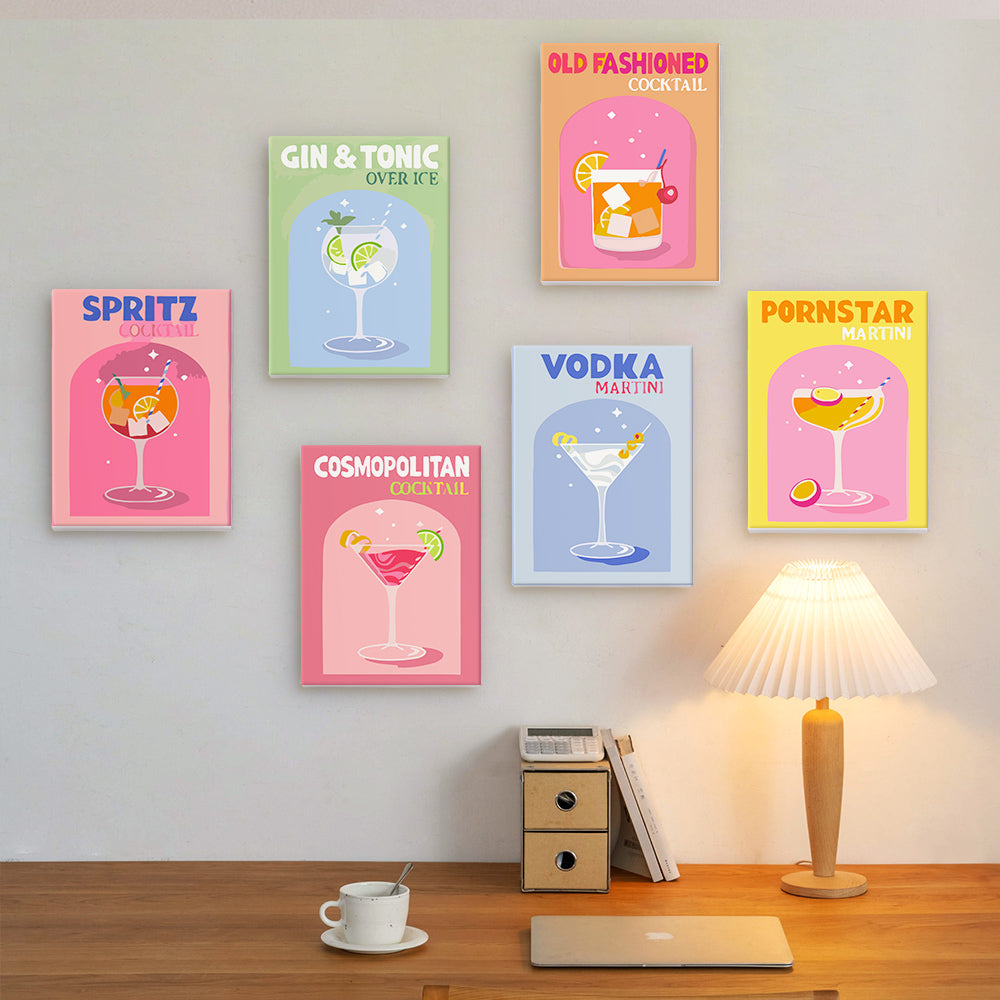 Shaken & Stirred 6 Pack Mini Paint by Numbers Kit