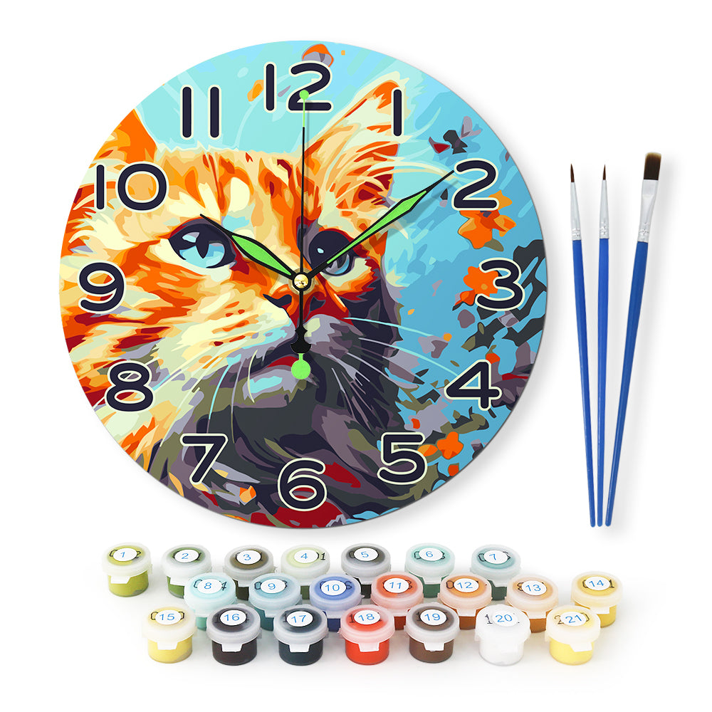 Paint the Moment – Curious Cat Clock Kit