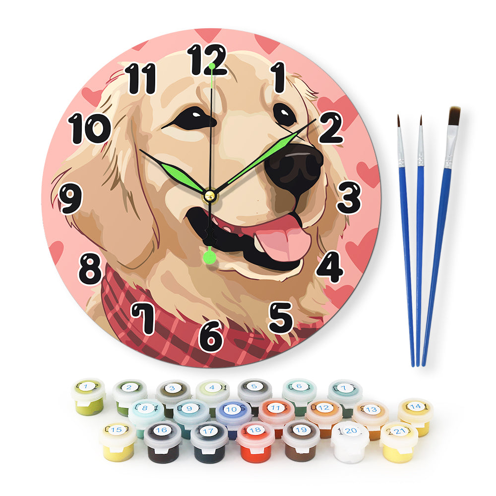 Paint the Moment – Golden Pup Clock Kit