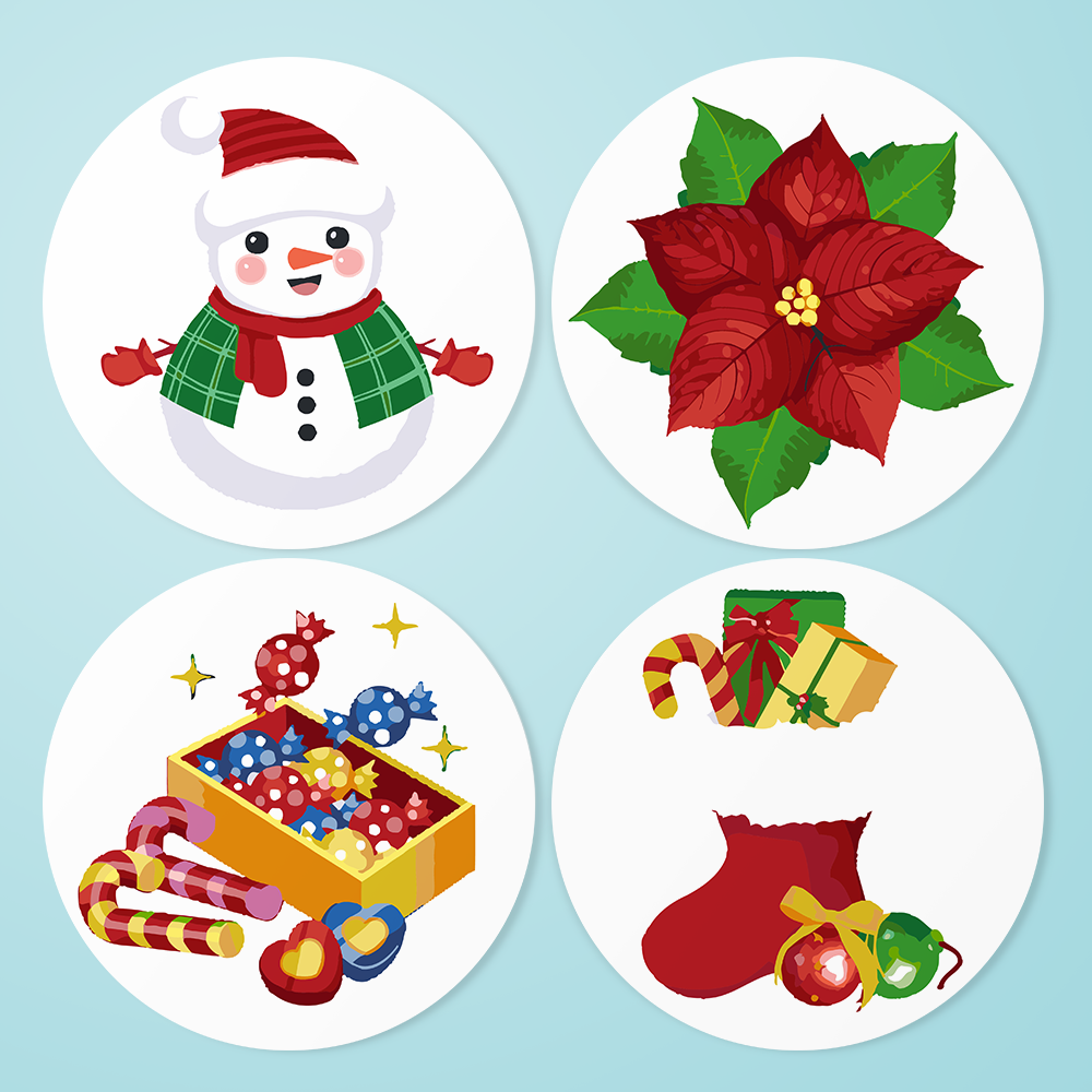 6 Piece Christmas Placemat Set 20cm - Set 28