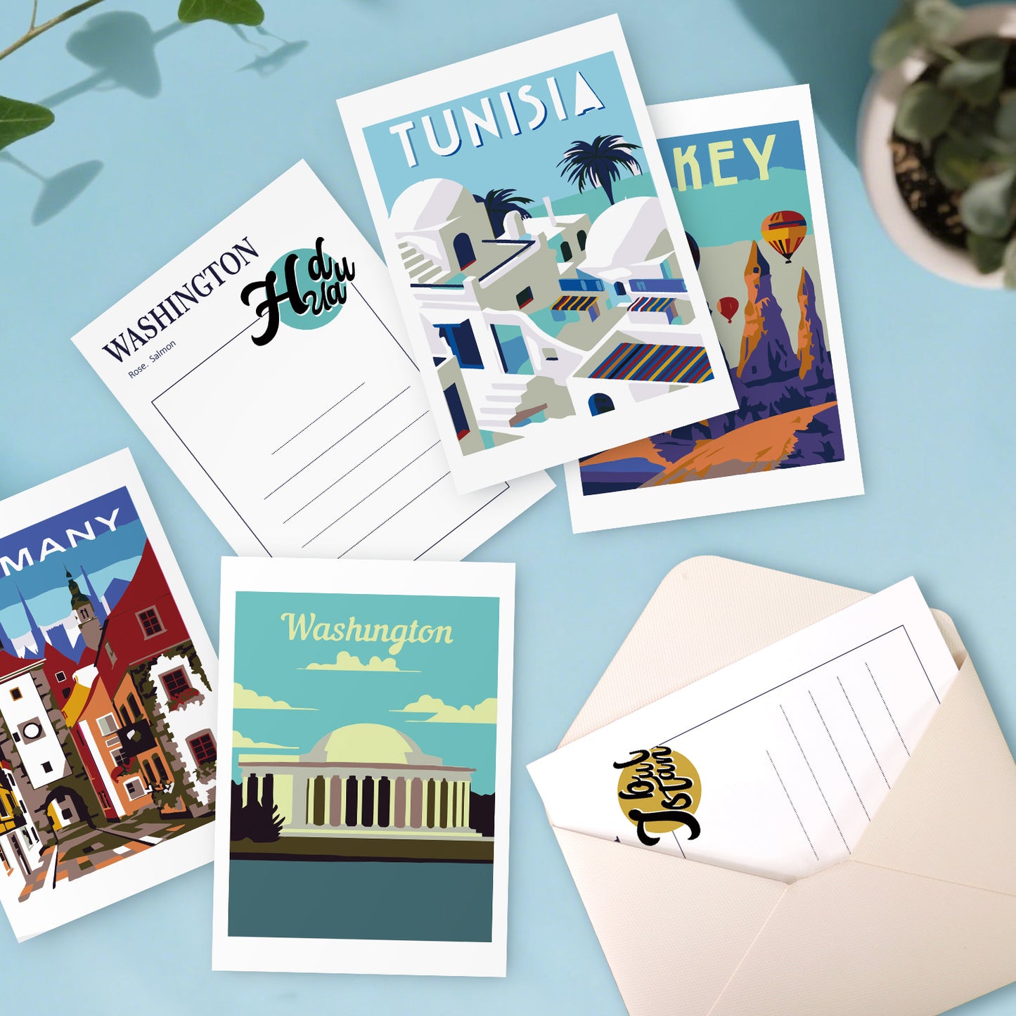 World Destinations Postcard Paint Kit