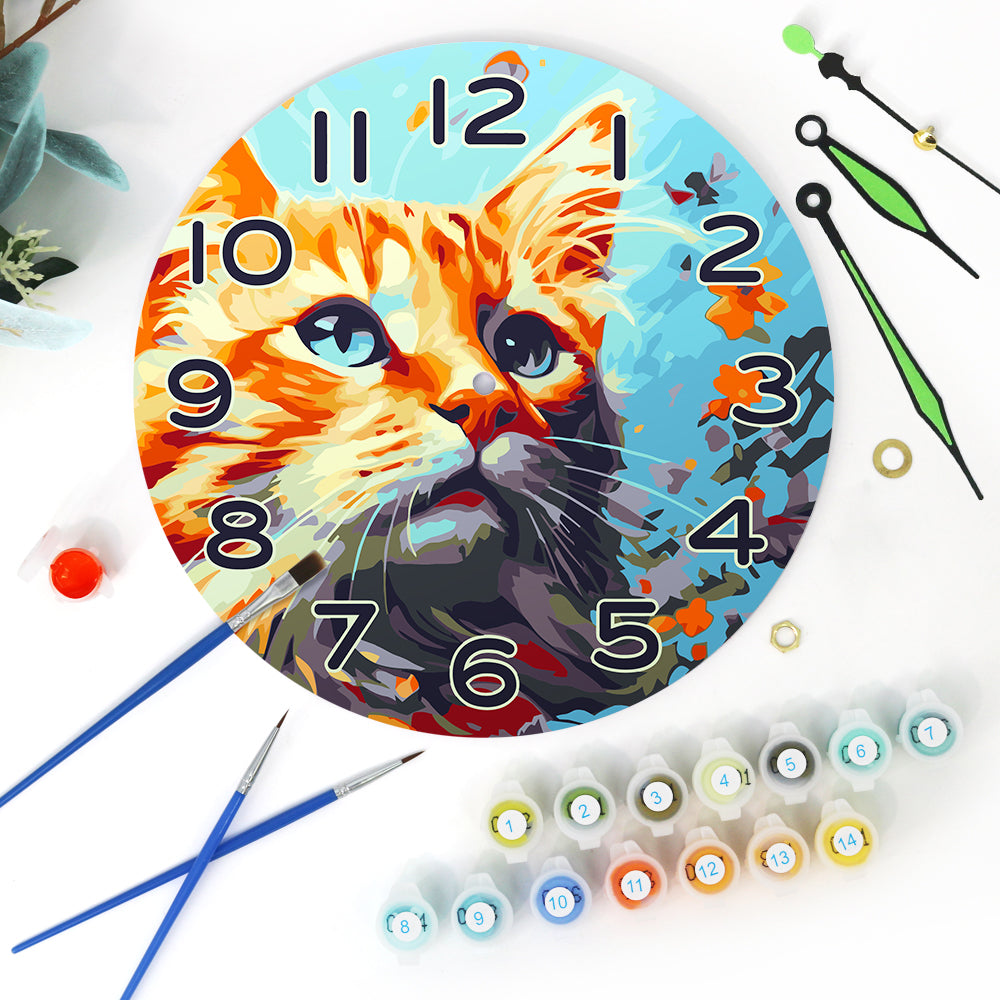 Paint the Moment – Curious Cat Clock Kit