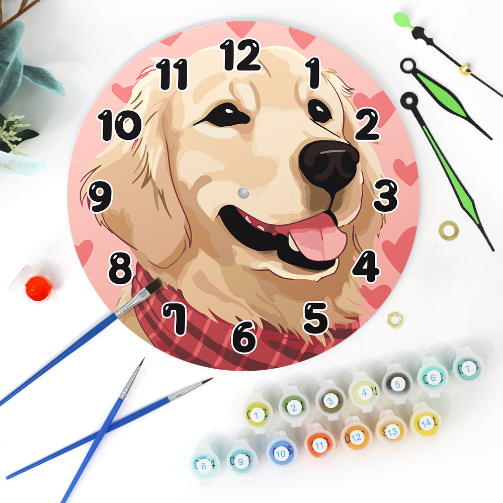 Paint the Moment – Golden Pup Clock Kit