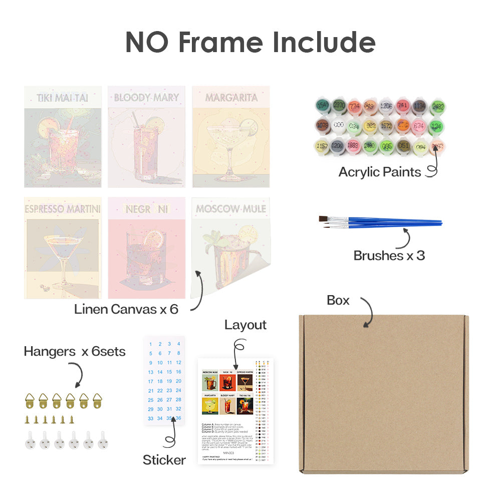 Liquid Icons 6 Pack Mini Paint by Numbers Kit