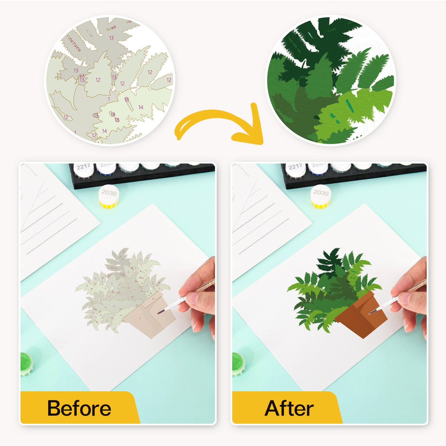 Houseplant Postcard Paint Kit