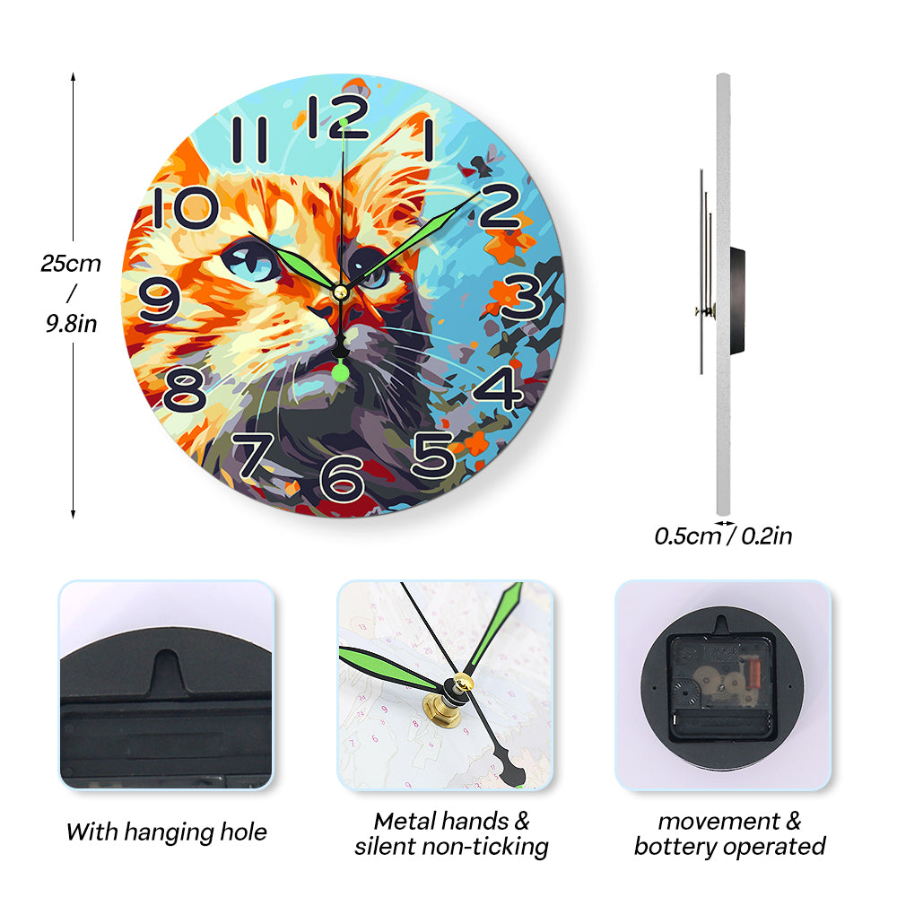 Paint the Moment – Curious Cat Clock Kit