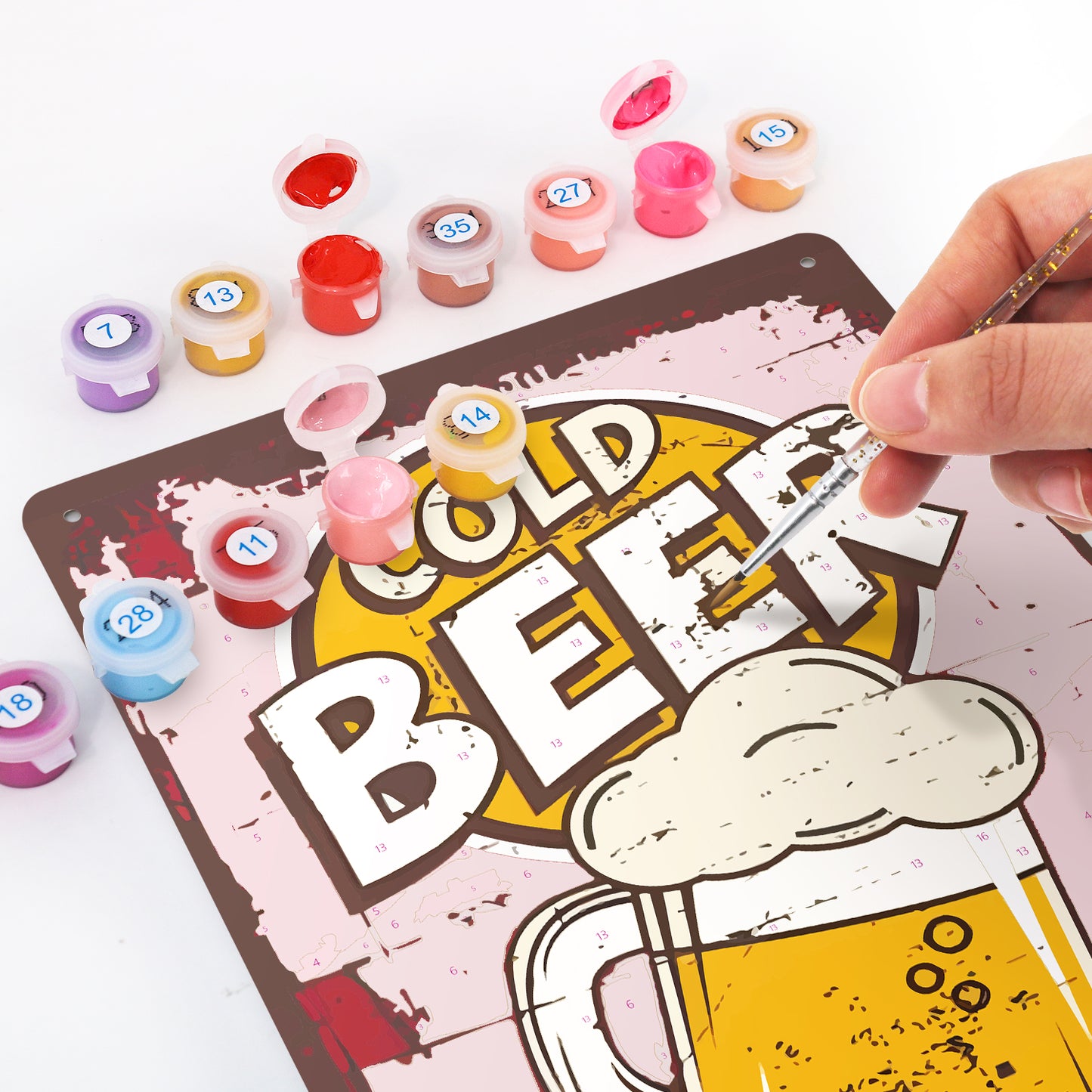 Cold Beer Mug – Vintage Paint by Numbers
