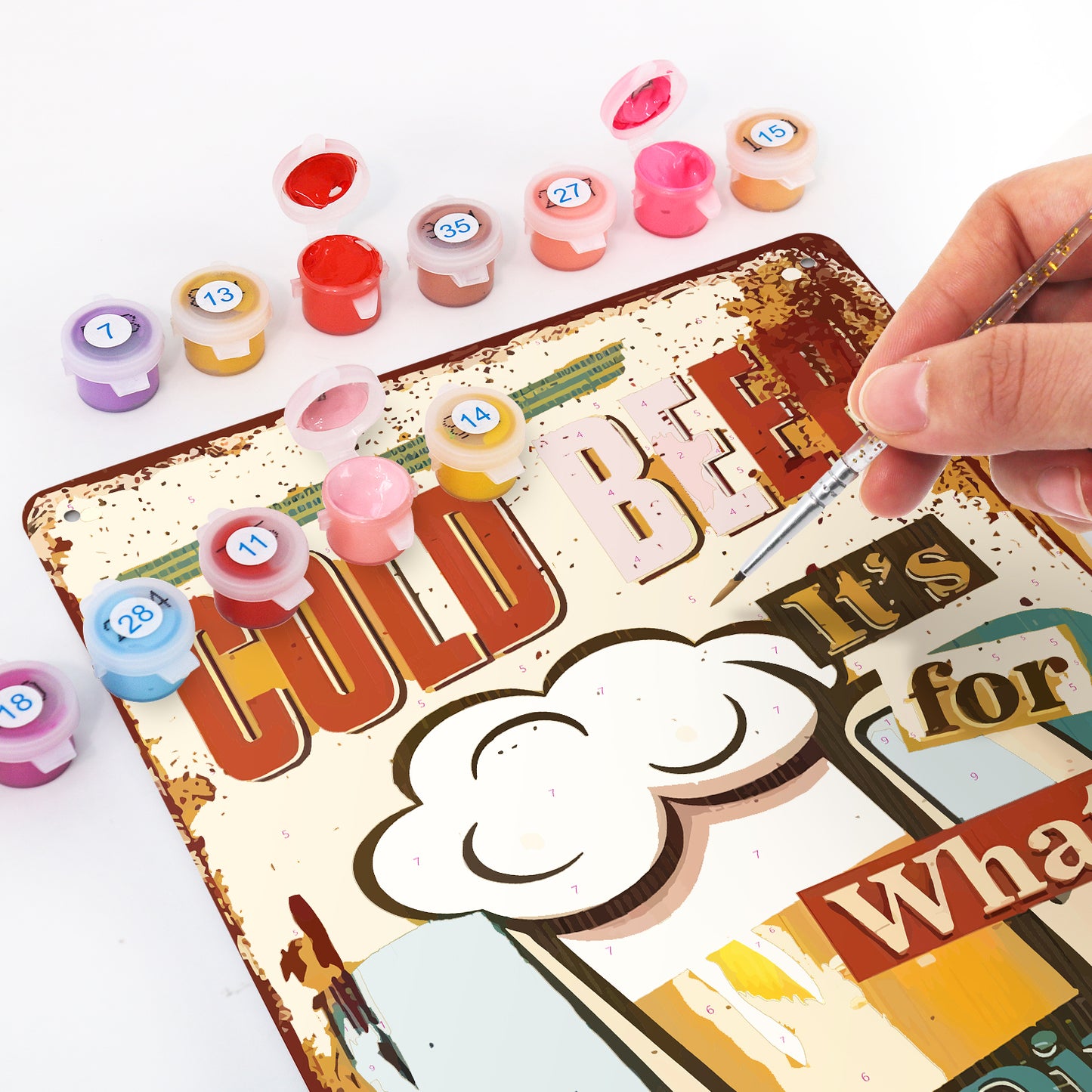 Cold Beer for Dinner – Vintage Paint by Numbers