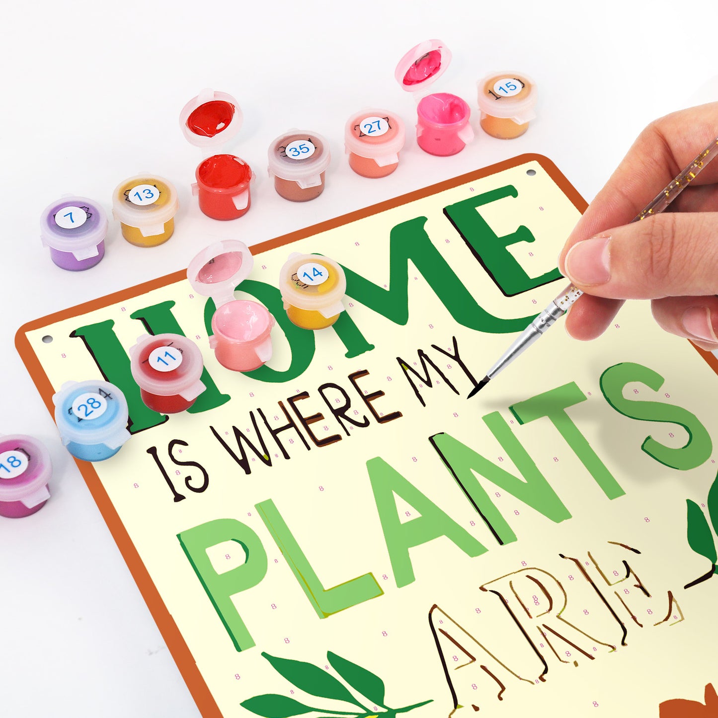 Home is Where My Plants Are – Vintage Paint by Numbers