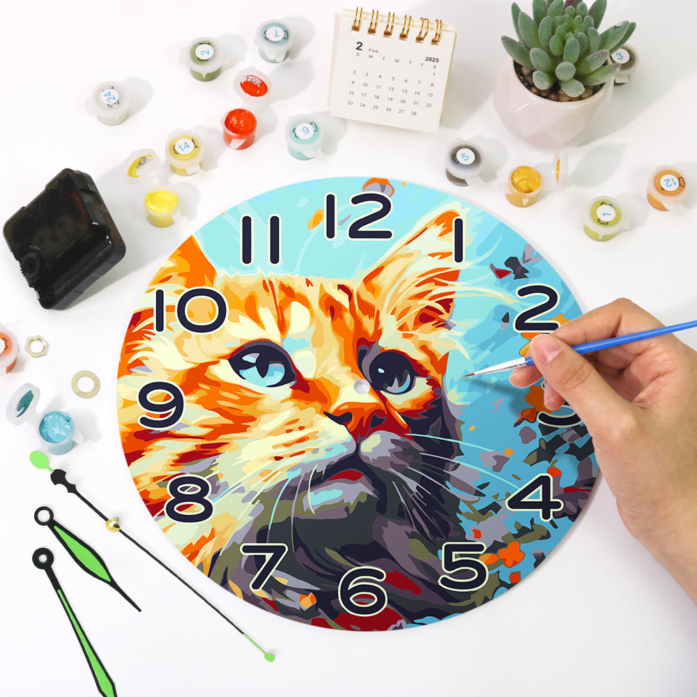 Paint the Moment – Curious Cat Clock Kit