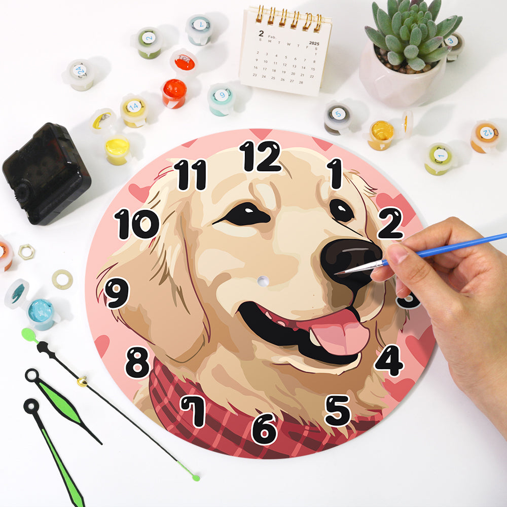 Paint the Moment – Golden Pup Clock Kit
