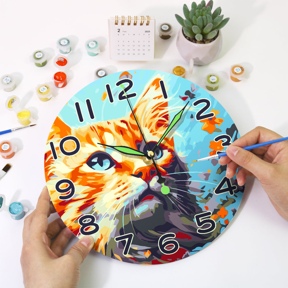 Paint the Moment – Curious Cat Clock Kit