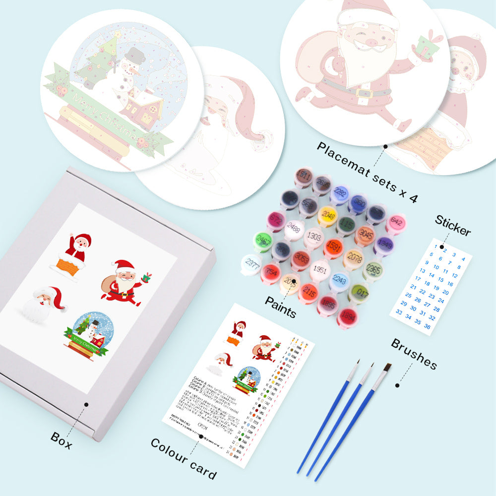 6 Piece Christmas Placemat Set 20cm - Set 26