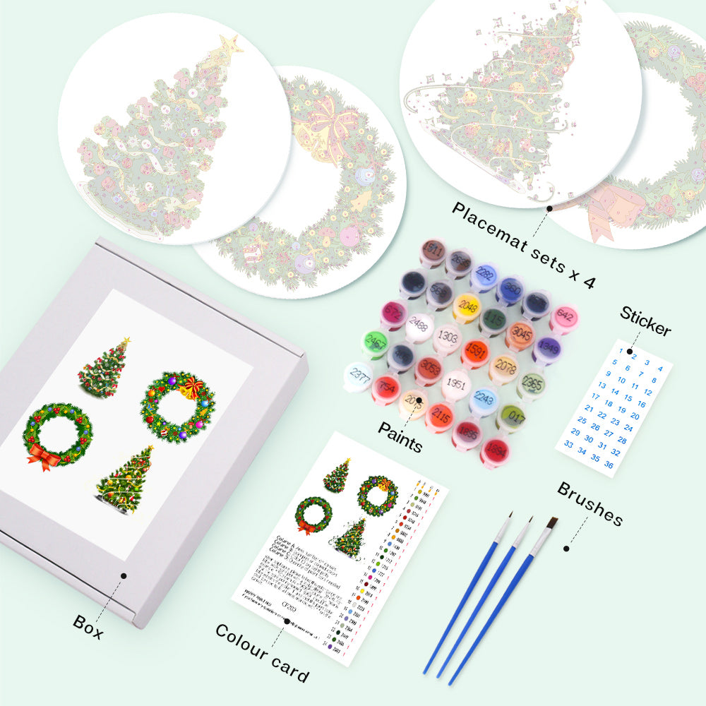 6 Piece Christmas Placemat Set 20cm - Set 25