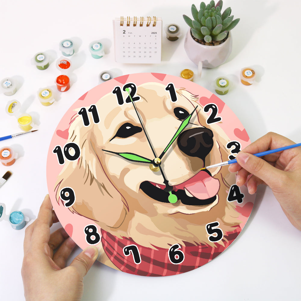 Paint the Moment – Golden Pup Clock Kit