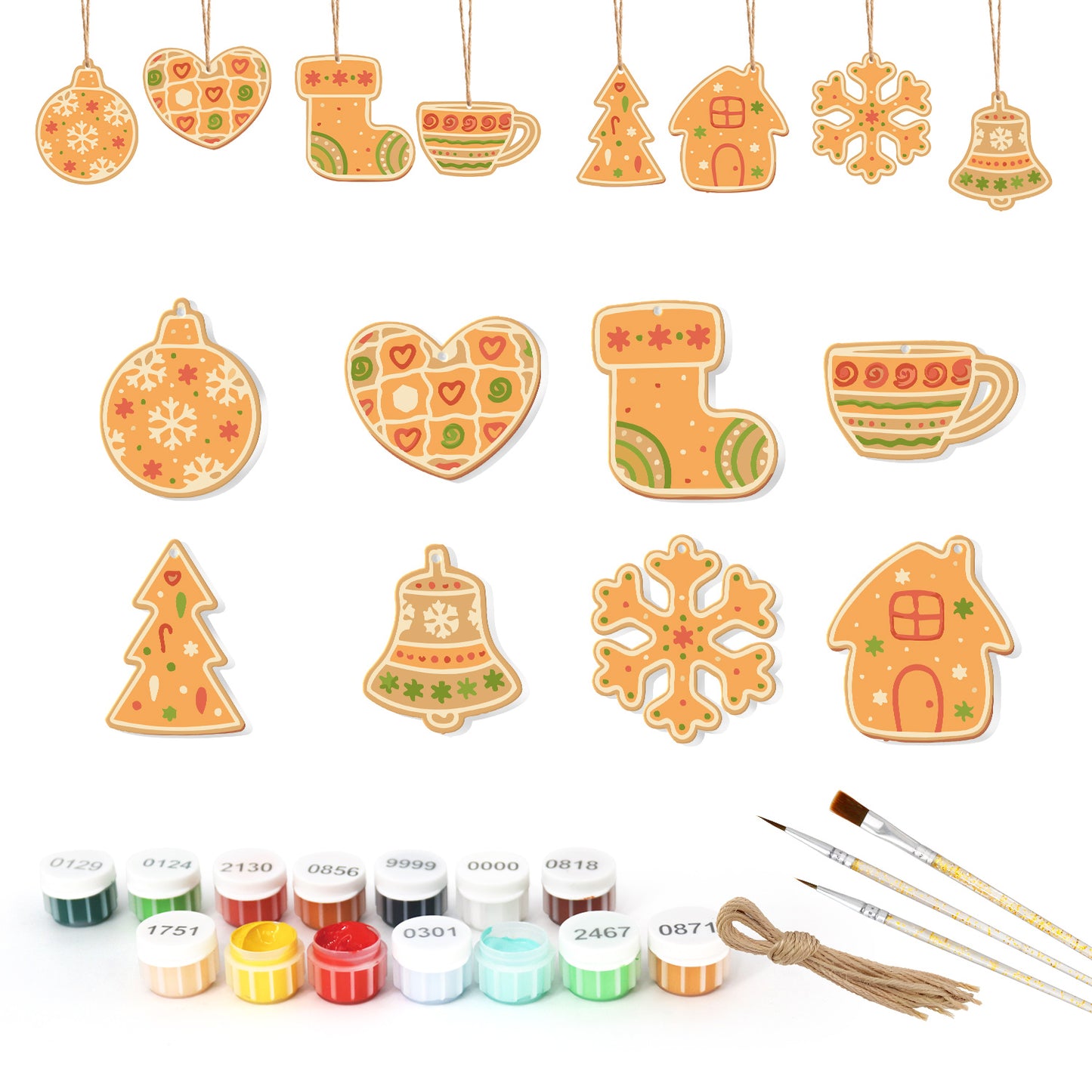 Cozy Christmas Cookie - Style Paintable Ornaments