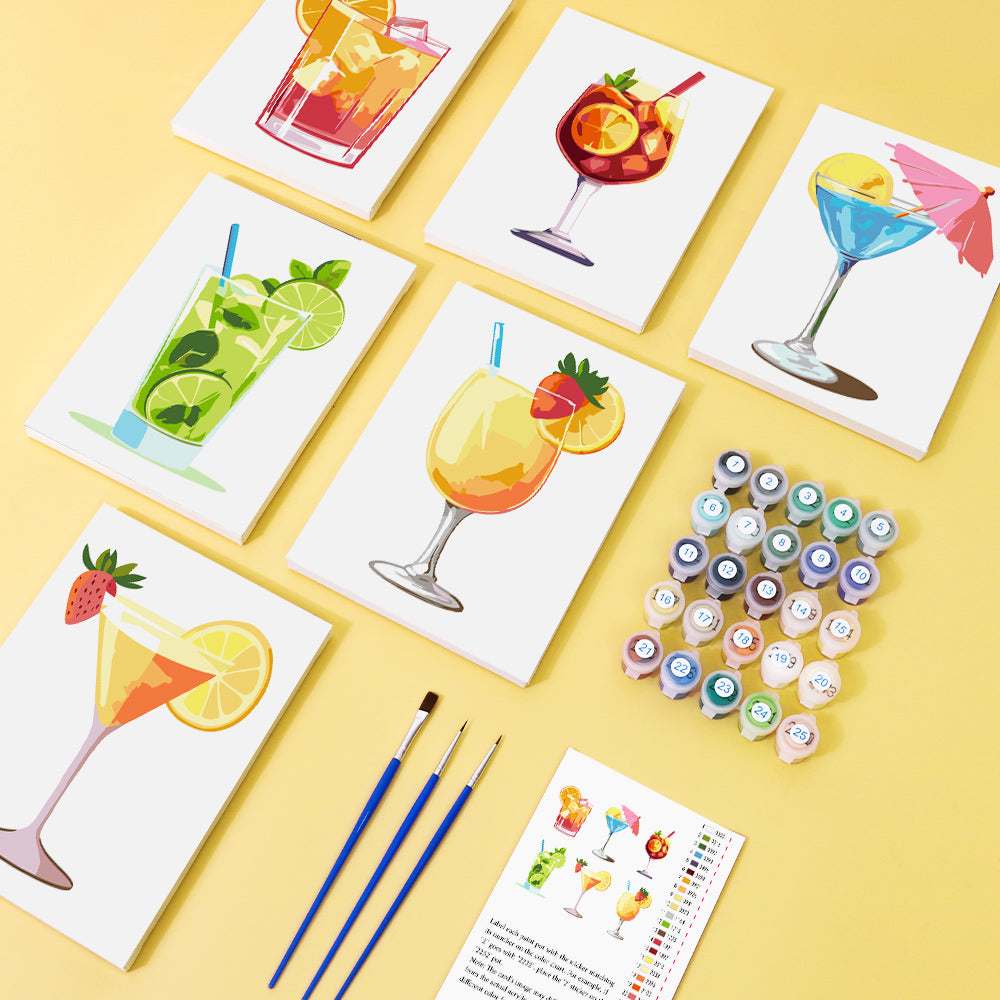 Tropical Toasts 6 Pack Mini Paint by Numbers Kit