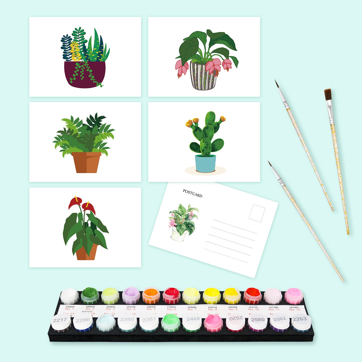 Houseplant Postcard Paint Kit