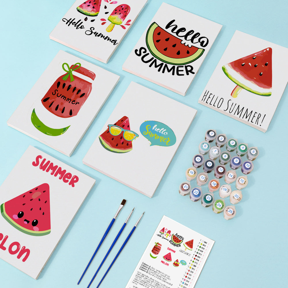 Sweet Summer Melons 6 Pack Mini Paint by Numbers Kit