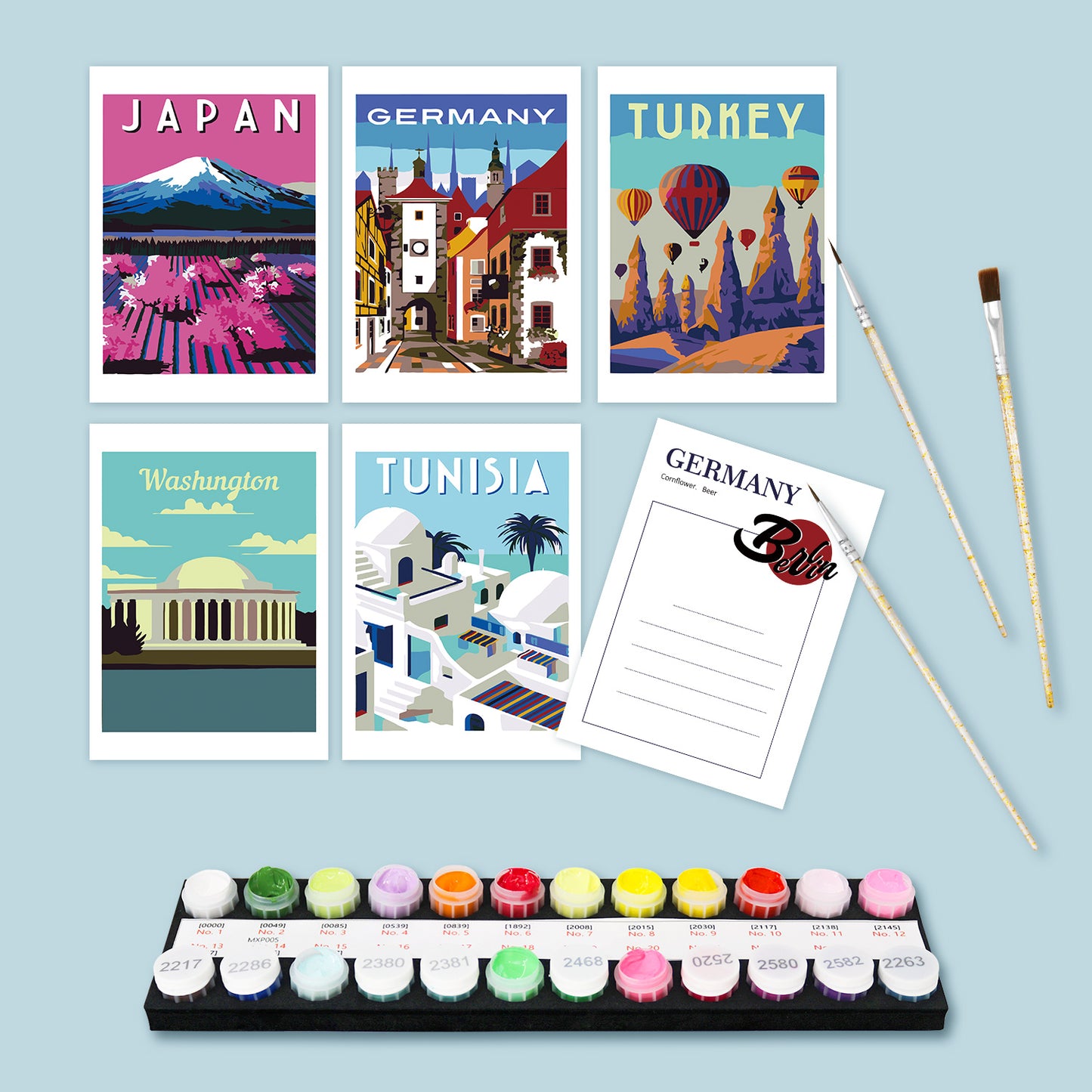 World Destinations Postcard Paint Kit