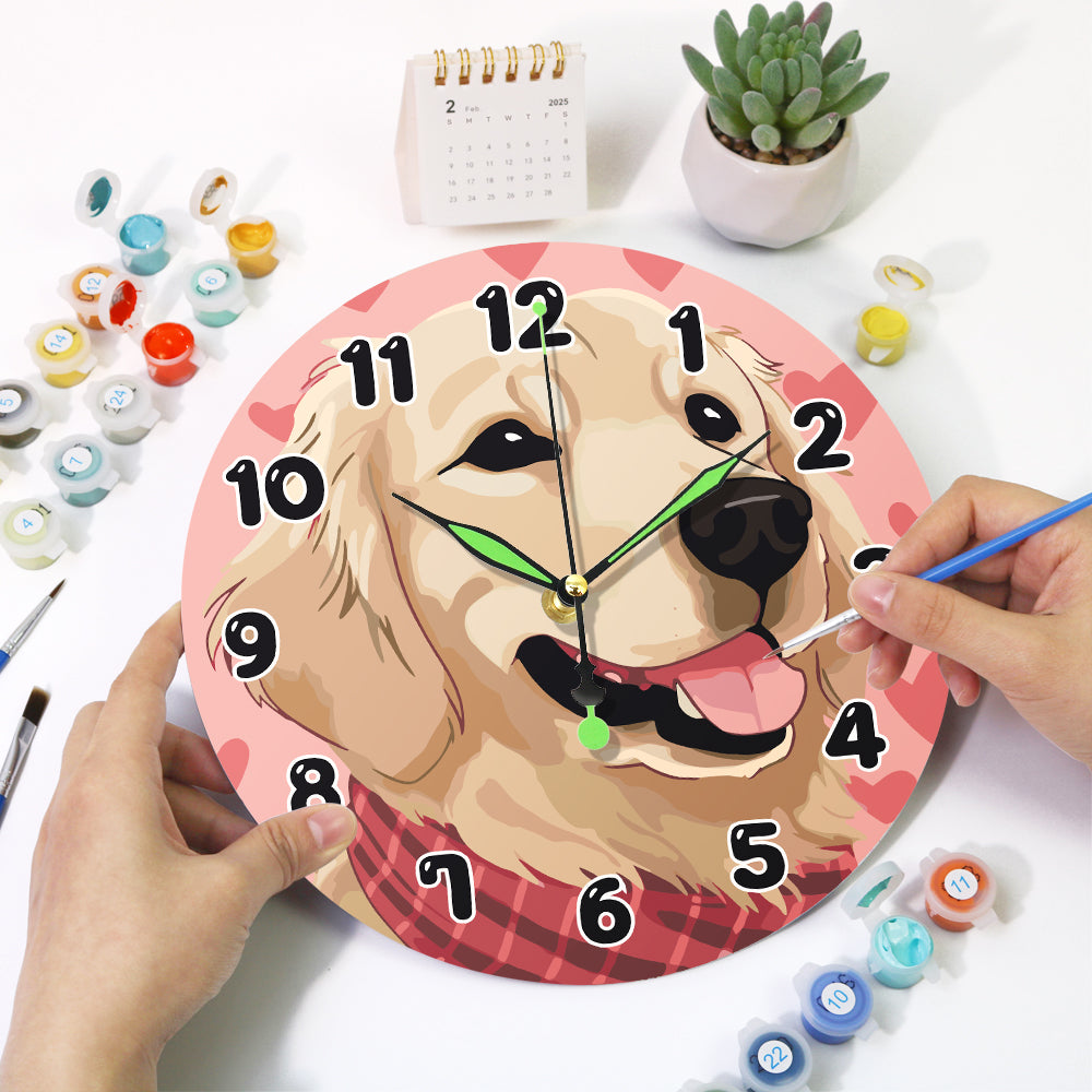 Paint the Moment – Golden Pup Clock Kit