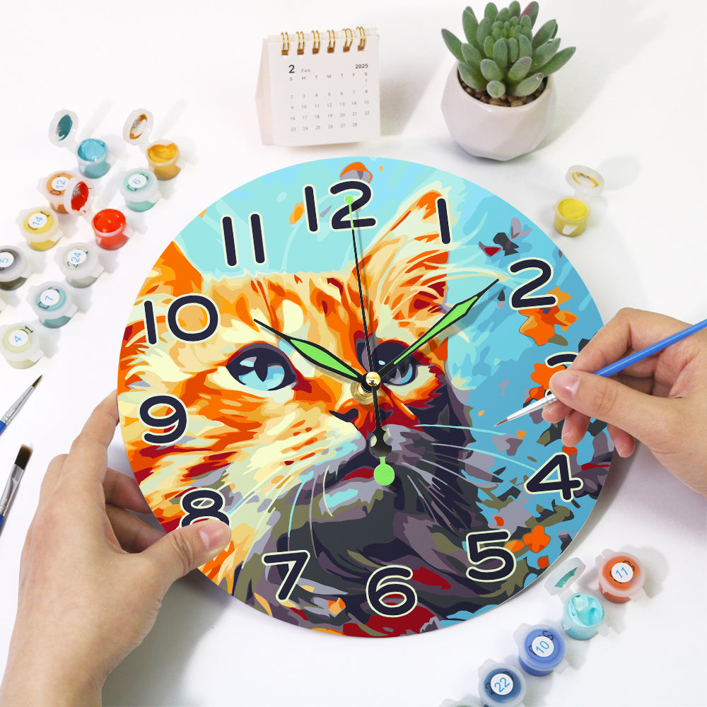 Paint the Moment – Curious Cat Clock Kit