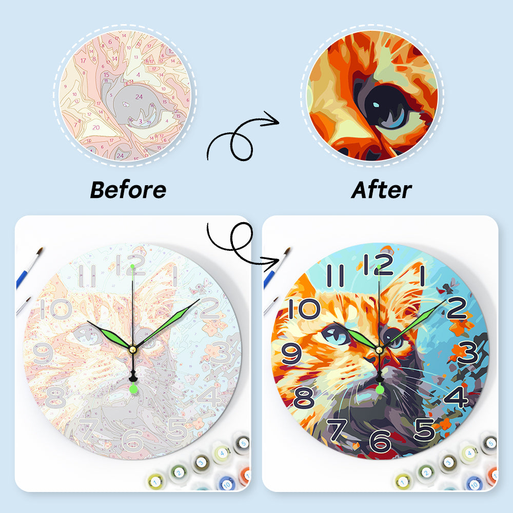 Paint the Moment – Curious Cat Clock Kit