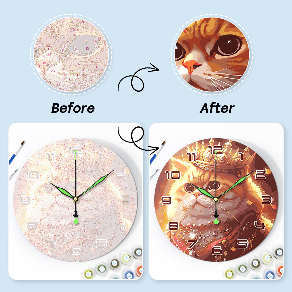 Paint the Moment – Regal Feline Clock Kit